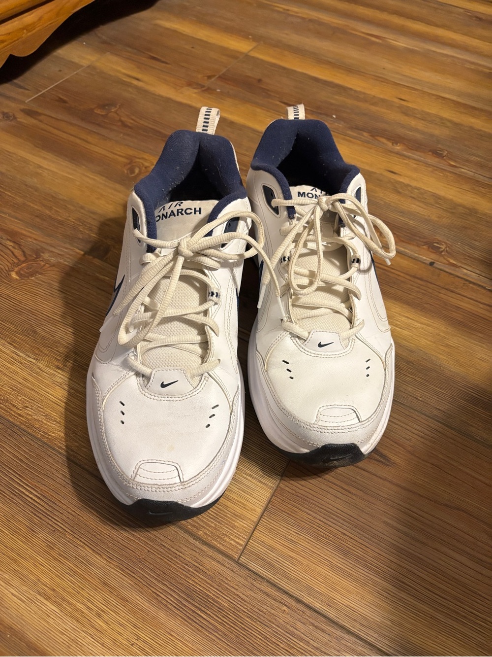 Nike White and Navy Monarch Men’s Athletic Sneakers